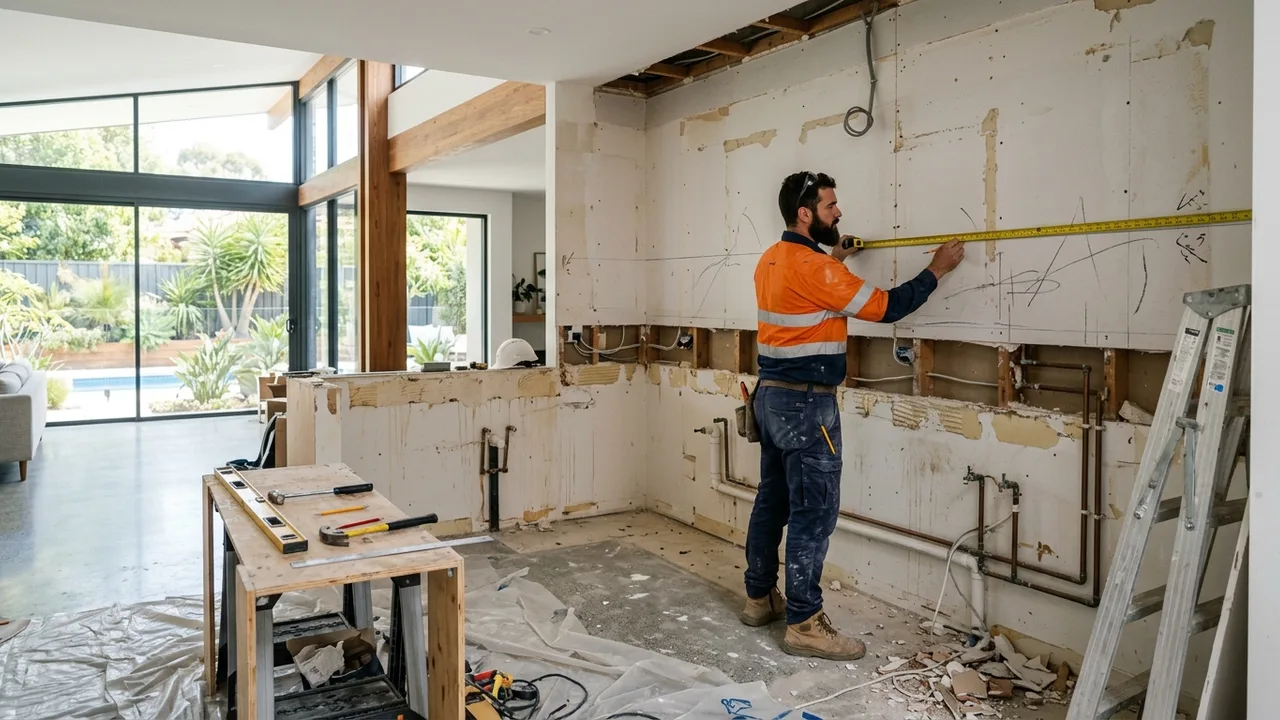 Full Perth kitchen renovation with custom cabinetry, stone benchtop and pendant lighting